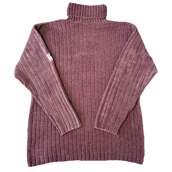 Vintage South Pole YK2 Ribbed Chenille Turtleneck Oversized Sweater Soft Cozy XL - Picture 4 of 9